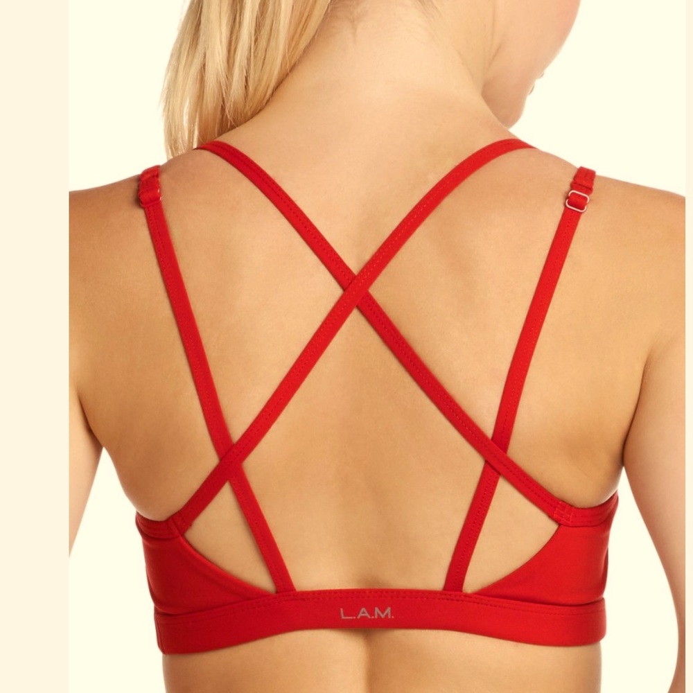 L.A.M. Salsa Red Strappy Sports Bra